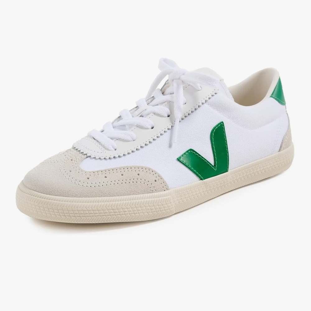 Veja White and Green Casual Sneakers